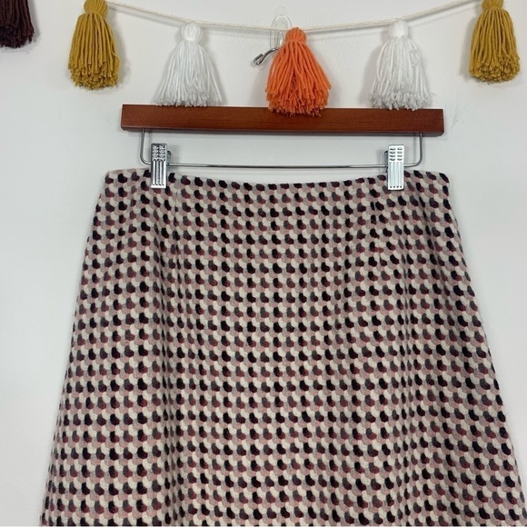 Vintage Talbots A-Line Wool Blend Pink Maroon Tweed Skirt Size 10 - Picture 3 of 9